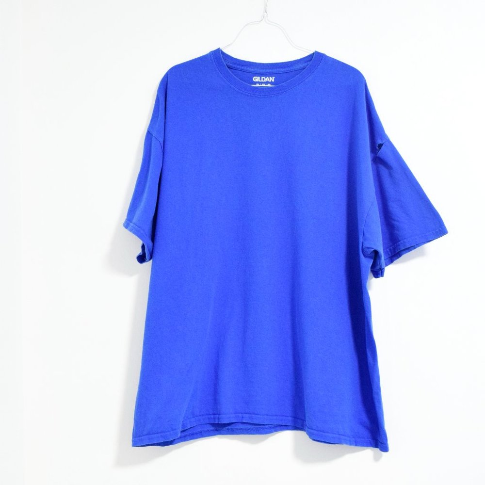 GILDAN Solid Blue Crew Neck T-shirt | Size 2XL